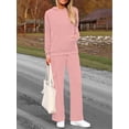 thumbnail image 5 of 2 Piece Sets for Women Fall Sweatsuits Outfits Lounge Matching Hoodie Set Travel Winter Clothes Pink XXL, 5 of 7
