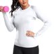 thumbnail image 5 of Tops deportivos para mujer,Suéter liso para mujer, cuello redondo, manga larga, camisa informal de poliéster, ligero y cómodo, para usar en casa, sopatenor, 5 of 9