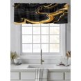 thumbnail image 4 of Black Gold Valances for Windows Marble Luxury Abstract Abstract Fluid Texture Rod Pocket Curtains Valance Short Window Treatment Drapes for Living Room, Bedroom Bathroom 60"&nbsp;W x 18" L, 4 of 5