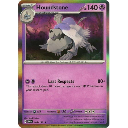 Pokemon Scarlet & Violet Base Set Holo Rare Houndstone #106
