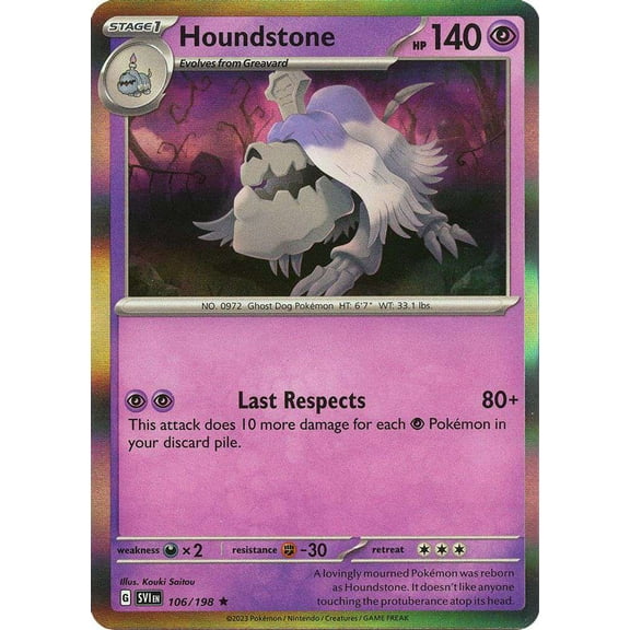 Pokemon Scarlet & Violet Base Set Holo Rare Houndstone #106
