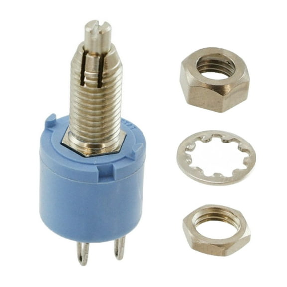 392C2500 Potentiometer 500 Ohm 1 Gang Linear Panel Mount, 1.0 Kierros Conductive Plastic 0.5W, 1/2W PC Pins