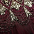 thumbnail image 5 of IBTOM CASTLE Women's 1920s Flapper Dress Vintage Great Gatsby Party Sequin Maxi Evening Cocktail Dresses XL Burgundy + Gold, 5 of 6