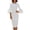 White 09, variant on Karymi Cocktail Dresses for Women Elegant Solid Midi Sheath Dress, Crew Neck Tiered Bell 3/4 Sleeve Slim Fitting Knee Length Formal Party Wedding Guest Dress