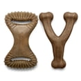thumbnail image 1 of Juguetes masticables para perros Benebone Wishbone/Dental, duraderos, paquete de 2 unidades, grandes, 1 of 7
