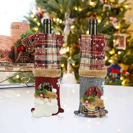 

Wine Bottle Bag Eye-catching Wear Resistant Fabric Decorative Champagne Dust Cover for Home Purple Fabric