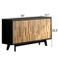 thumbnail image 5 of Textured Geometric Wooden 4-door Storage - Modern And Functional Unit Natural Wood Sideboard Pattern, Spacious, 5 of 6