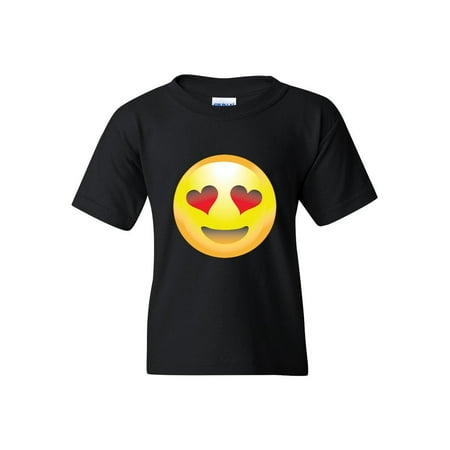 Emoji Heart-Shaped Eyes Smiling Face Unisex Youth Shirts T-Shirt Tee