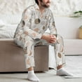 thumbnail image 6 of KLL Rabbit In Space Sleepwear Mens Flannel Pajamas,Long Cotton Pj Set, 6 of 7