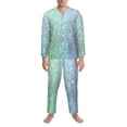 thumbnail image 3 of Balery Beautiful Glitter Pijama para Hombre de Dos Piezas con Manga Larga, Conjunto de Dormir y Descanso Suave con Bolsillos-X-Large, 3 of 7