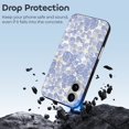 thumbnail image 4 of Funda de TPU con estampado floral para iPhone 16: ultrafina, a prueba de golpes, antiamarilleo, resistente a arañazos, compatible con carga inalámbrica, agarre mejorado, estilo negro., 4 of 7