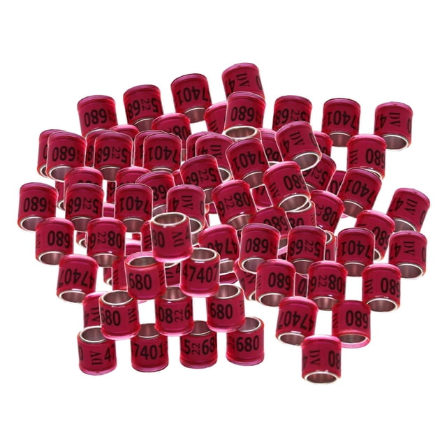Greeniant 100 piezas 2022 aluminio paloma carreras paloma pie anillos bandas Suministros para pájaros Rosa