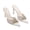 White, variant on 2.76 IN Sexy Kitten Heels for Women Sequins Pointed Toe Slip On Backless Dress Shoes For Prom Wedding Party