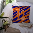 thumbnail image 3 of Letter K Initial Tiger Stripe Blue and Orange Fabric Decorative Pillow, 3 of 4