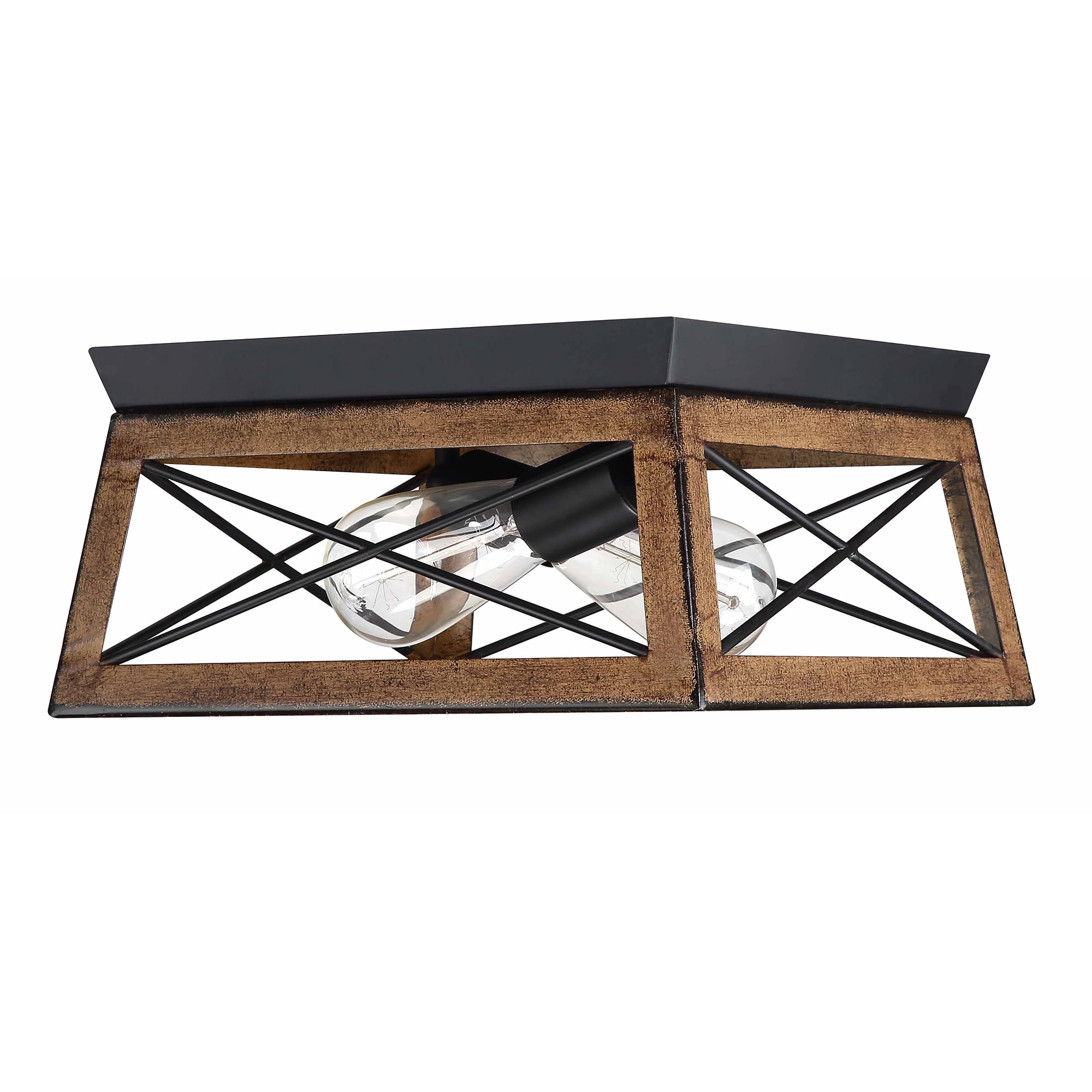 2-Light Farmhouse Close to Ceiling Light Fixture, Flush Mount Ceiling Light for Kitchen, Dining Room, Living Room, Hallway