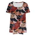 thumbnail image 3 of Fiudx Ofertas Relámpago Mujer Moda Casual Manga Corta Suelta Camiseta Blusa Tops, 3 of 4