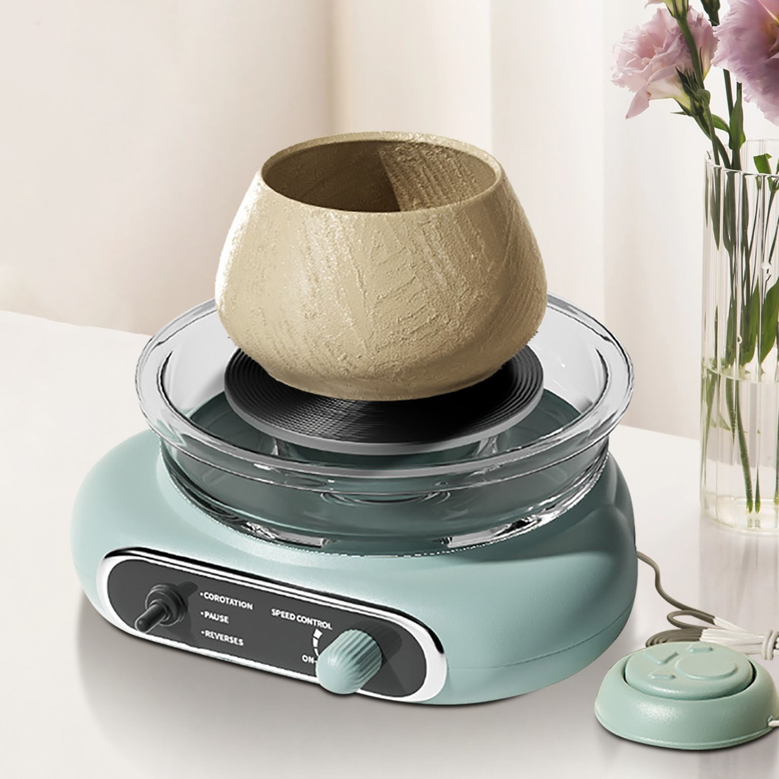 Pottery Wheel for Ceramic Art DIY Crafts Variable Speed Educational Tool Clay Modeling for Beginners and Experts