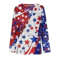 thumbnail image 5 of Nokdvo Patriotic Shirts for Women American Flag USA Stars Stripes Shirt Patriotic 4th Of July Independence Day Outfit Loose Long Sleeve Tops Dark Blue L, 5 of 5