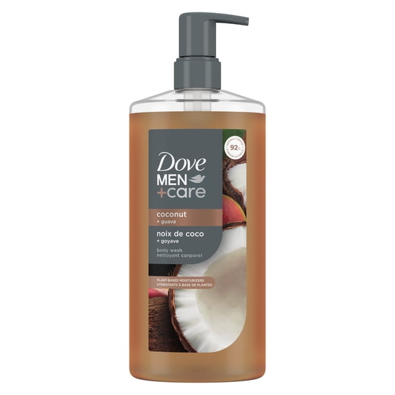 Dove Men Care Moisturizing Body Wash for Men Coconut Guava Plant-Based Cleanser, 26 fl oz