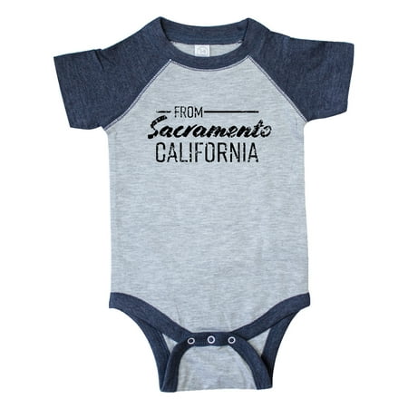 

Inktastic From Sacramento California in Black Distressed Text Gift Baby Boy or Baby Girl Bodysuit