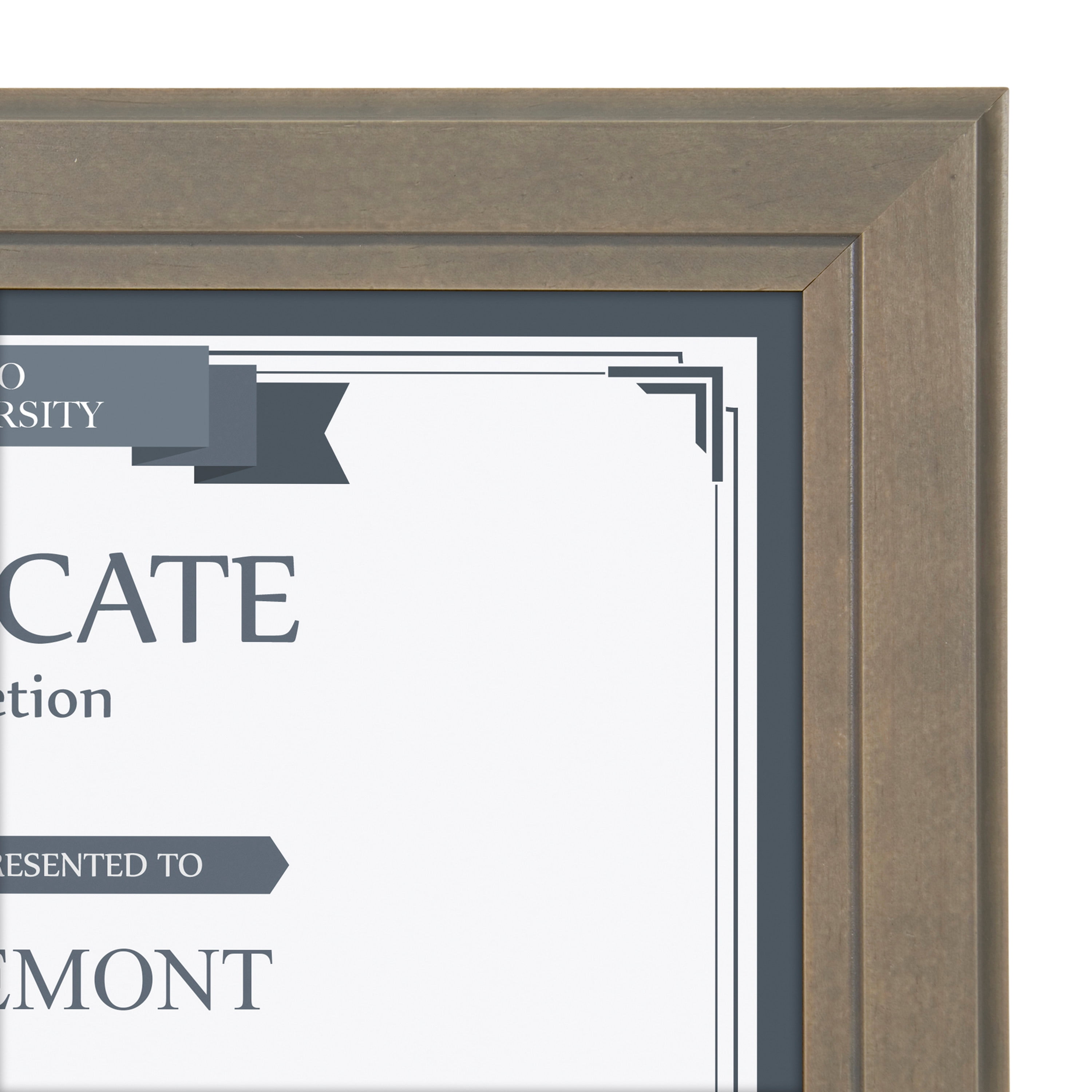 DesignOvation Kieva Solid Wood Document Frames, Gray 8.5x11, Pack of 6