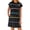 Black, variant on Sequins Striped Print Cap Sleeve Women Mini Shirt Dress with Pocket