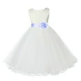 thumbnail image 2 of Ekidsbridal Girl Christening Flower Girl Dress - Ivory Ruffle Tulle with Tiebow 829T-A (Size: S-12), 2 of 3