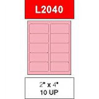 4" x 2" Pastel Pink Labels for Laser Printers, Inkjet Printers or Copier Machines. (GL2040PP)