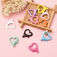thumbnail image 5 of 1 set 10pcs 10 colors Spray Painted Eco-Friendly Alloy Lobster Claw Clasps Cadmium Free Nickel Free Lead Free Heart Mixed color 26x22x5.5mm Hole: 2mm 1pc/color, 5 of 5