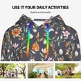 thumbnail image 4 of Disketp Wildflowers Womens Casual Hoodies Crew Neck Long Sleeve Sweatshirts Pullover Tops-Large, 4 of 7