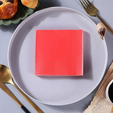 25cm * 25cm monochrome plain color double layer printing paper towel printing napkin creative paper towel facial tissue-bright red