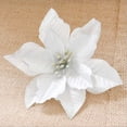 thumbnail image 1 of Piezas de adornos de árbol JanHm flores artificiales Navidad Poinsettia plateada 8 piezas, 1 of 4