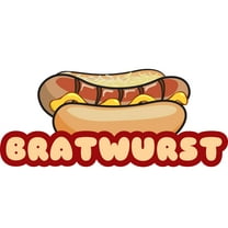 SignMission 12 in. Bratwurst Concession Decal Sign - Cart Trailer Stand Sticker Equipment