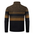 thumbnail image 5 of Men's Colorblock Quarter-Zip Pullovers, Relaxed Fit Soft Knit Sweaters Warm Tops for Fall Winter Casual Layering Coffee XS-2XL by Zenithor, 5 of 8