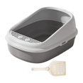 thumbnail image 4 of Inodoro para Gatos, Caja de Arena para Gatos, Caja de Arena para Gatos, Fácil de Limpiar, con Pala, Caja para Cama de Lados Altos Y Fácil de Transport L gris, 4 of 9