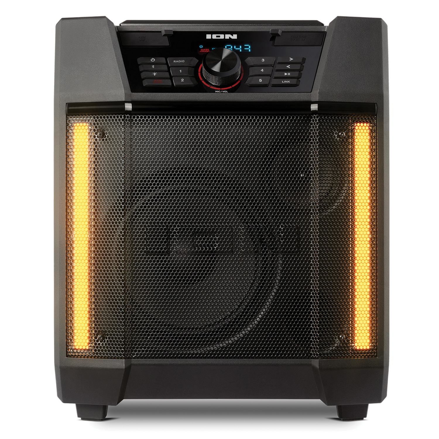 ION IPA131 Adventurer 8-Inch 100-Watt Portable Weather-Resistant Bluetooth PA Speaker with Light Bars and Microphone - image 3 of 5