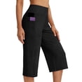 thumbnail image 2 of WPPGONE Capri Pants for Women with pockets Strectch Tummy Control High Elastic Waisted Comfortable Cropped Bottoms Yoga Outdoor Sports Gym Trousers, 2 of 9