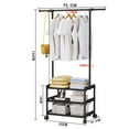 thumbnail image 4 of 3 Tiers Clothes Rack with Wheels, Clothing Racks for Hanging Clothes and Shoes, 64.5" x 37.2" x 13.5",Black, 4 of 8