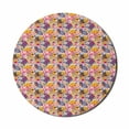 thumbnail image 1 of Floral Mouse Pad for Computers, Vibrant Spring Theme of Happy Hearts Blossoms and Leaves Seasonal Outdoor Print, Round Non-Slip Thick Rubber Modern Gaming Mousepad, 8" Round, Multicolor, by Ambesonne, 1 of 2