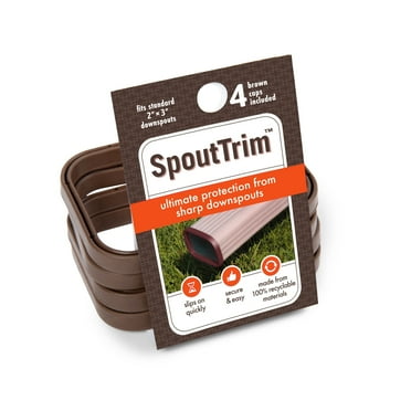 SpoutTrim | Downspout Safety Cap and Cover | 2"x3" | Durable | 4-Pack Brown