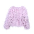 thumbnail image 5 of Hueook Faux Fur Coat Women Winter Solid Color Casual Extended Warm Jacket Pink L, 5 of 6