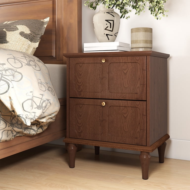 HLR 20" Mid Century Nightstands Set of 2, Brown photo 3