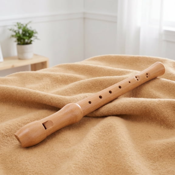 Luxshiny Khaki Wooden Soprano Recorder for Beginners Durable Eight Hole Design Clear Sound Musical Instrument
