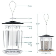 MrCrafts Solar Bird Feeder for Outdoors 2 Pack - Attract Cardinals & Wild birds - Garden Decor Gift for Women
