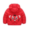 thumbnail image 2 of Quealent Girls Winter Jacket Outerwear Coats Baby Toddler Boys Girls Winter Coats with Hoods Girls' Outerwear Jackets & Coats Red,18-24 Months, 2 of 3