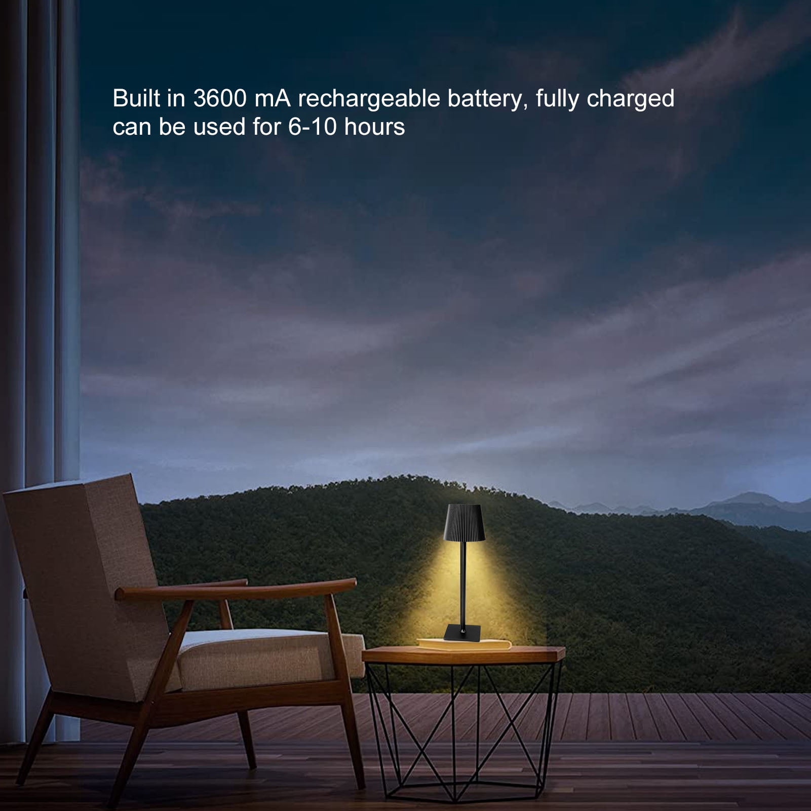 Lampe De Table LED Sans Fil Tactile – 3 Températures De Couleur | Batterie 1800mAh | Design Métal Rond Or - 9