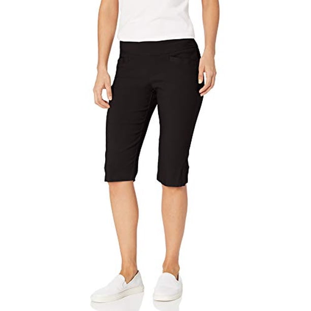 Lee Women's Sculpting Pull on Skimmer Pant, Black, 6 Petite