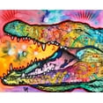 thumbnail image 2 of Dean Russo Collection 31x26 Gold Ornate Wood Framed with Double Matting Museum Art Print Titled - Alligator, 2 of 4