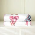 thumbnail image 2 of Pink Christmas Bow Throw Blanket 40x50 Inch for Bedroom,Cartoon Santa Claus Fleece Blanket,Xmas Tree Bed Blanket,Cute Gingerbread Man Flannel Blanket Luxury Soft, 2 of 5