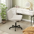 thumbnail image 2 of Gymax Criss Cross Chair No Wheels w/Soft-Padded Wide Seat Adjustable Height Modern Beige, 2 of 10